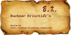 Buchner Krisztián névjegykártya